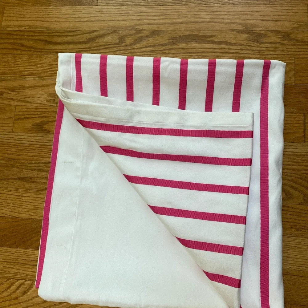 Kate Spade New York Shower Curtain Hot Pink White Stripes Harbour Stripe Barbie